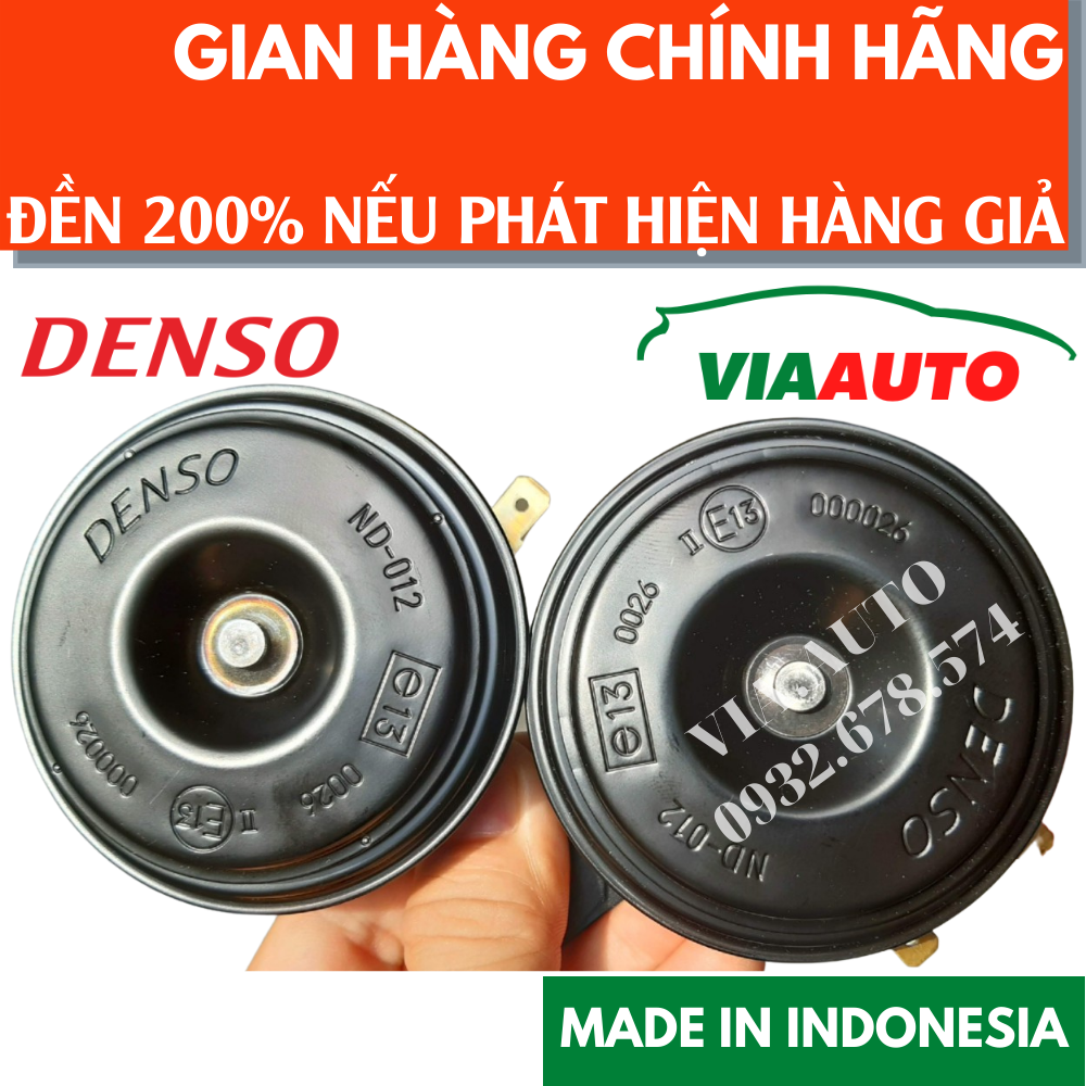 [HỎA TỐC HCM]  1 ĐÔI KÈN ( 2 CÁI ) Denso Japan 12v - TẶNG KÈM 2 JACK + 2 PÁT - Kèn Ô TÔ XE MÁY Denso( LOẠI 2 JACK)