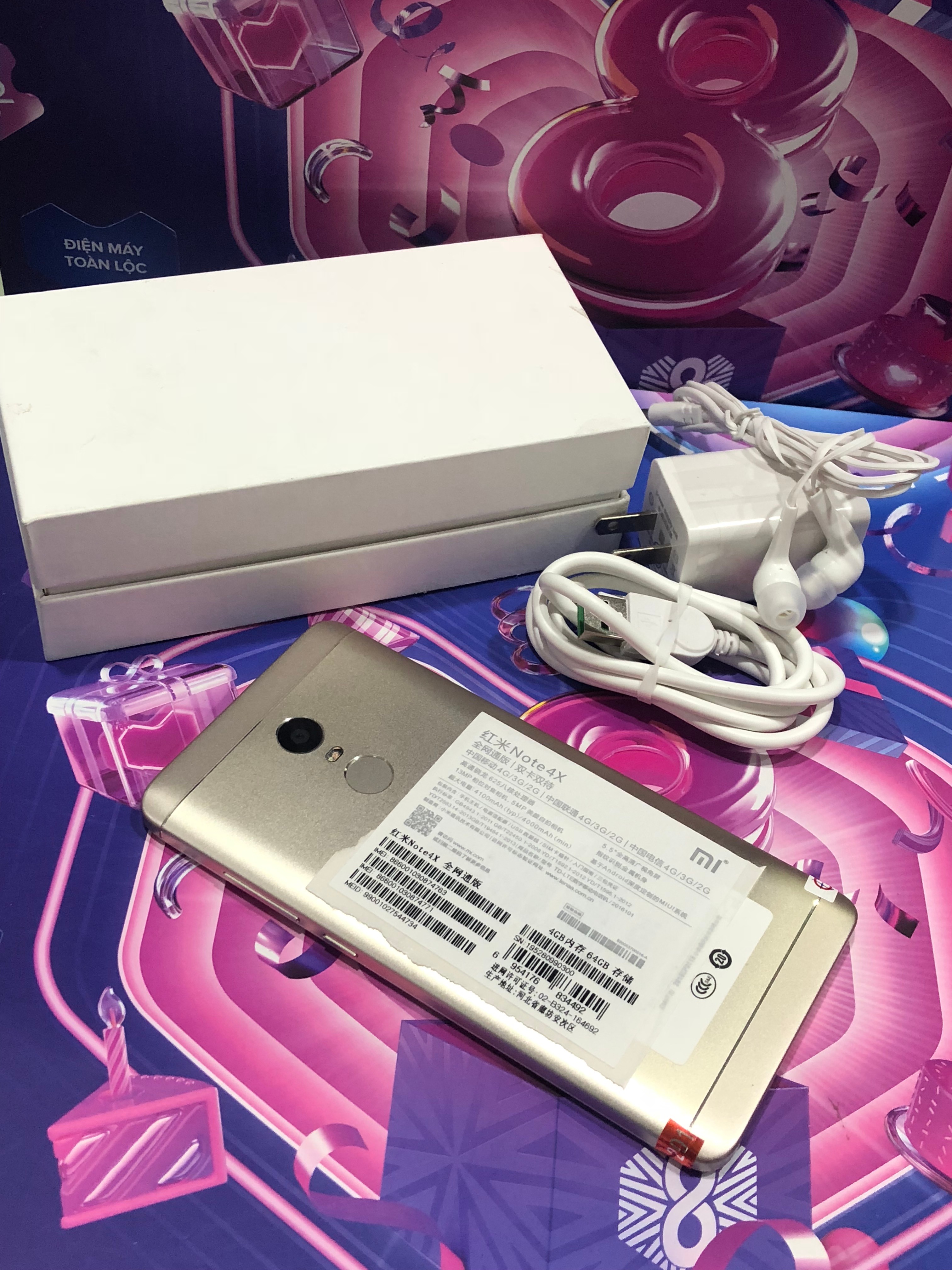 [HCM]Điện Thoại XIAOMI REDMI NOTE 4X Ram 4Gb/64Gb 2 Sim Màn hình IPS LCD  5.5  Full HD Android 6.0 -Dung lượng pin: 4100 mAh bao đổi 7 ngày tận nhà miễn phí