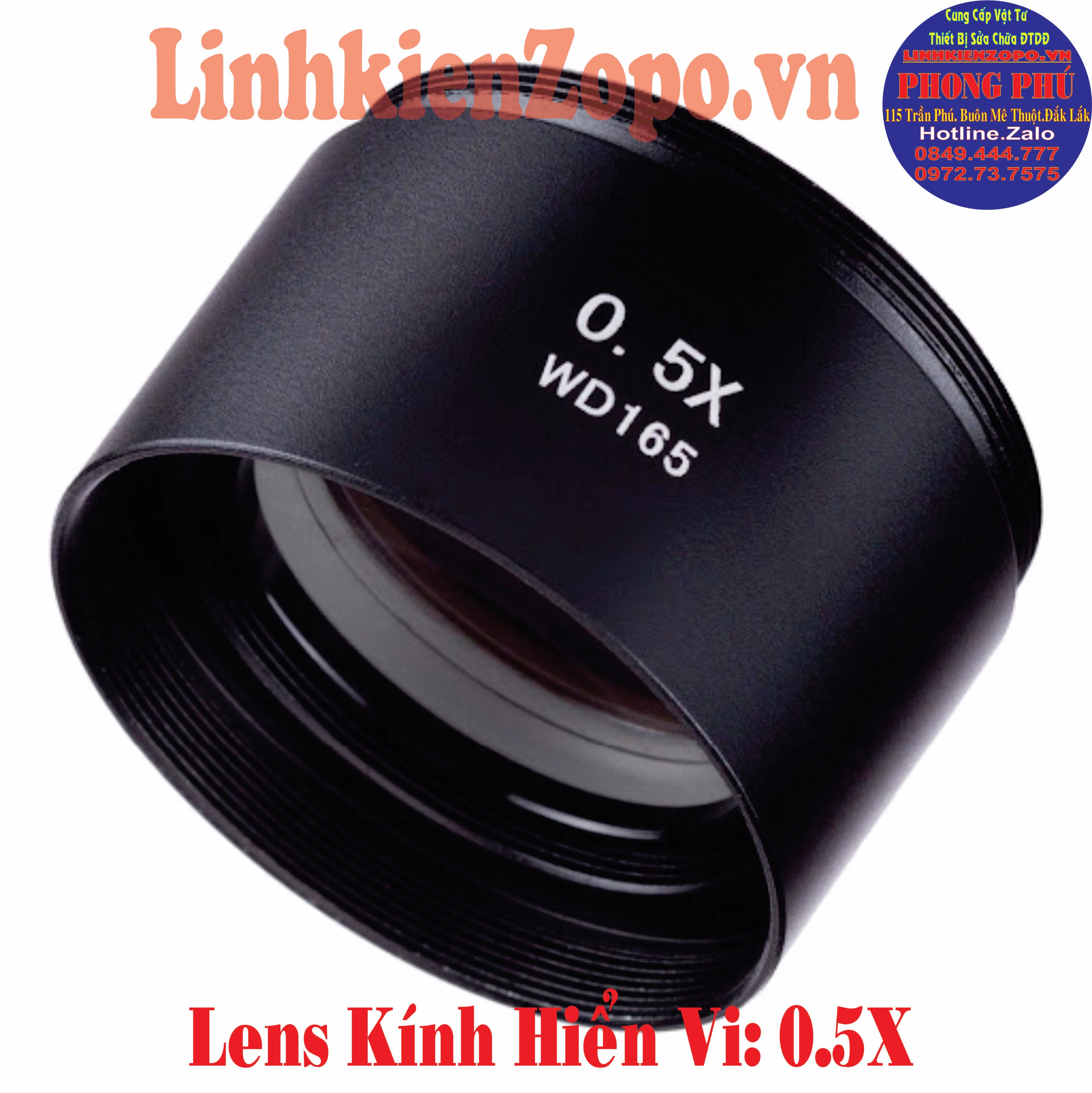 Lens tăng chiều cao cho kính hiển vi wd165 0.5x & 0.7x