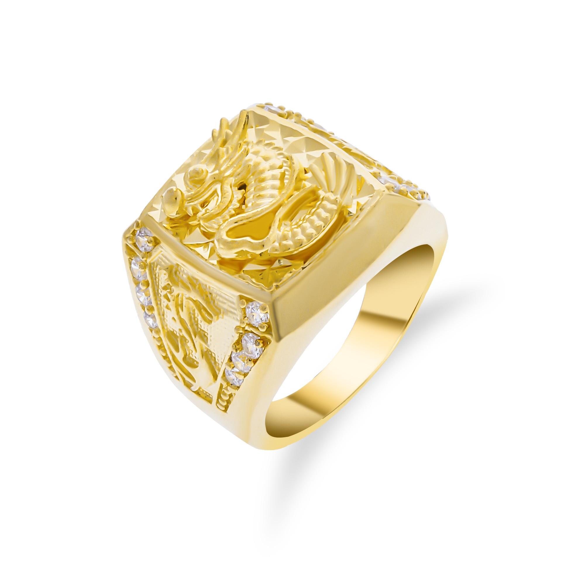 Nhẫn nam rồng vàng titan mạ 24k không đen