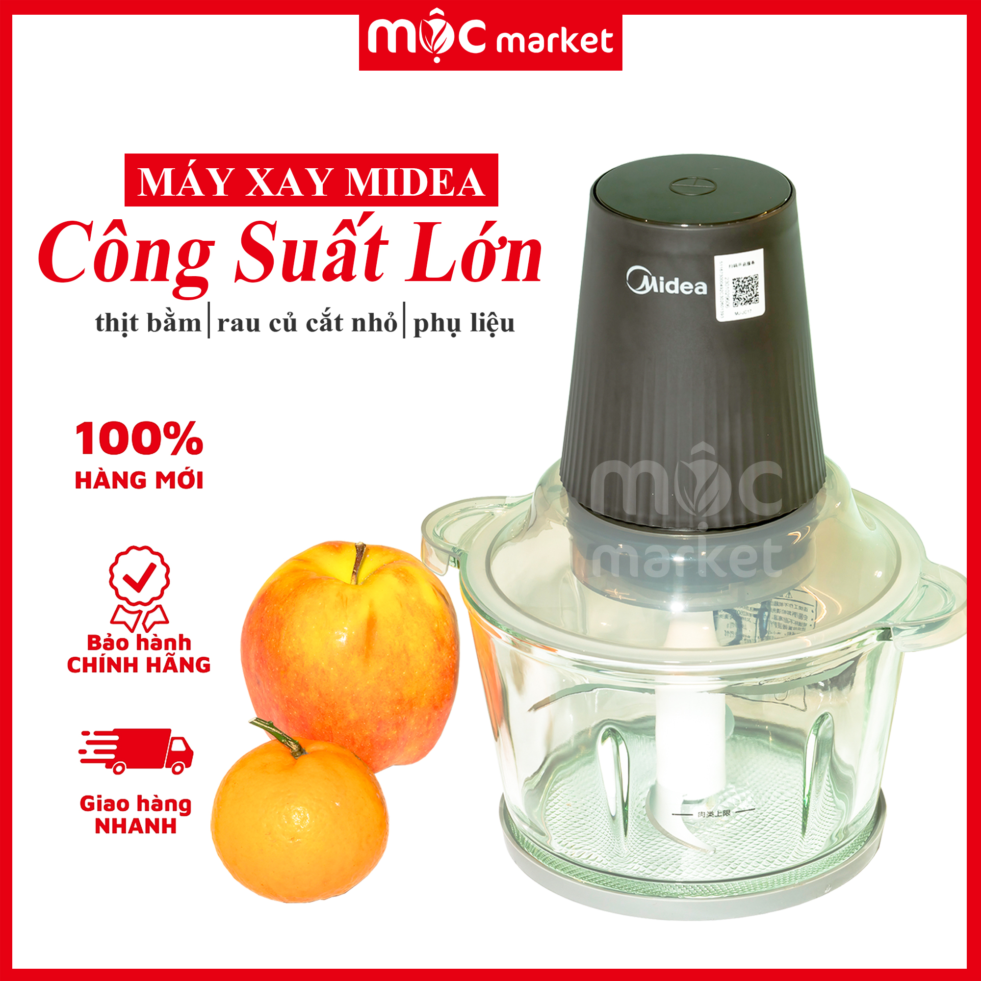 Máy xay thịt đa năng midea gồm 4 lưỡi kép 1.8l xay thịt rau củ quả tiện lợi - hàng chính hãng - có bảo hành