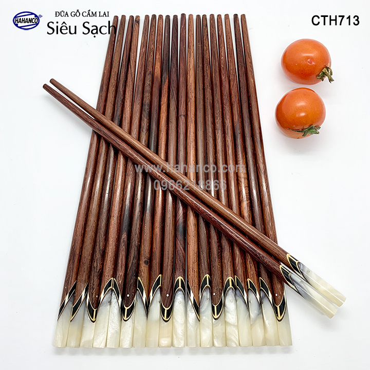 Đũa gỗ cẩm lai - đầu cẩm thạch chéo hahahnco