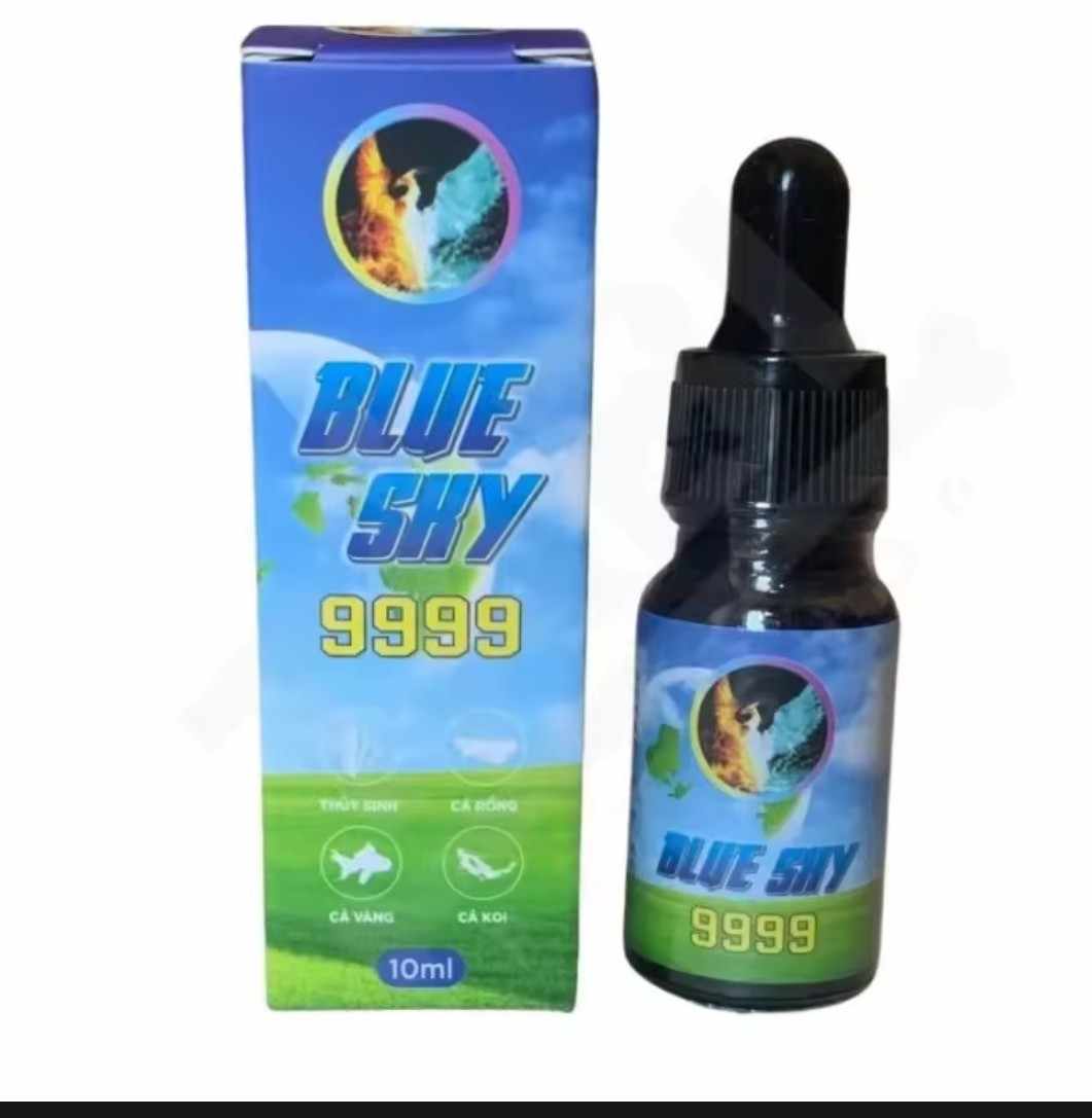 Blue Sky 9999 10ML Thuốc cá thần kỳ bệnh gì cũng hết...Khử trùng hồ cá , trị túm lắc ,trị các loại nấm ,phòng bệnh vận chuyển cá đi xa.