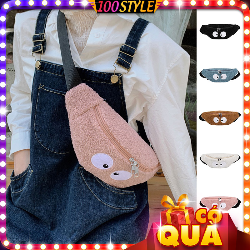 Túi lông bao tử phối đôi mắt korea style - 100style