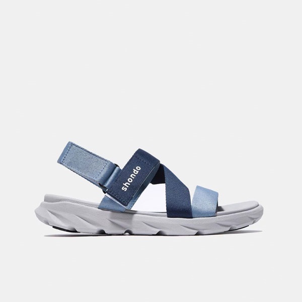 Giày Sandal Shondo Quai Chéo Xám Ombre Xanh Dương F6S2130