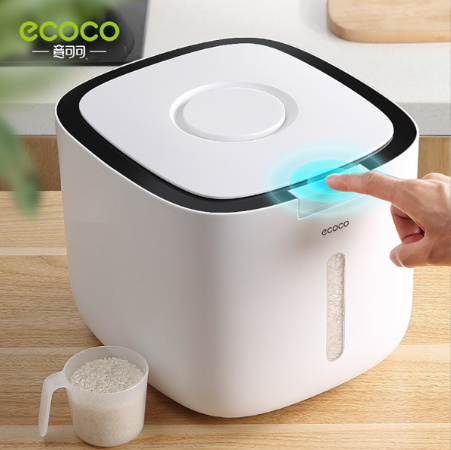 Thùng đựng gạo Ecoco 10kg thông minh chống ẩm, chống mối mọt cao cấp- Nắp nhựa kháng khuẩn