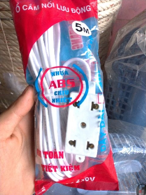 Ổ cắm lưu động 3 lỗ dây 3m/5m