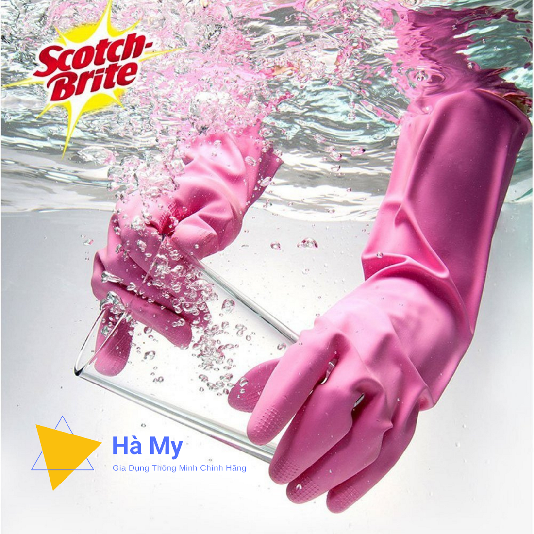 Găng Tay Cao Su 3M Scotch Brite 36cm Có Móc Treo,Siêu Dai,Bền,Dùng Giặt Giũ,Rửa Chén Bát,Vệ Sinh Nhà Cửa,Cao Su 100% Tự Nhiên,An ToànToàn Cho Sức Khỏe