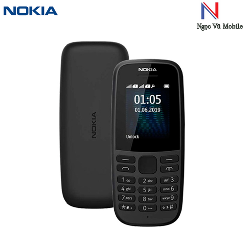 Điện thoại nokia 105 single sim 2019, màn hình tft, 1.77" 65.536 màu, danh bạ 2000 số, dung lượng pin 800 mah