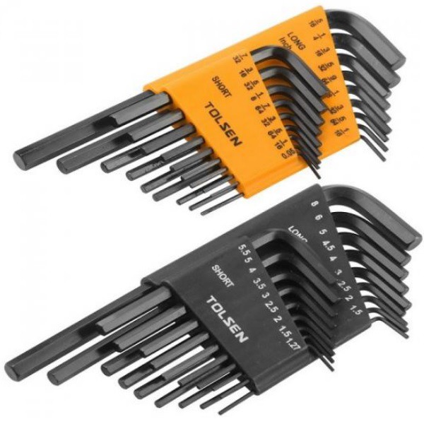 Bộ 36 lục giác hệ met - inch tolsen 20094 chất liệu kim loại bền bỉ thép cr-v, độ cứng, độ bền cao - đa năng chìa lục giác hệ met - inch bộ 36 cái