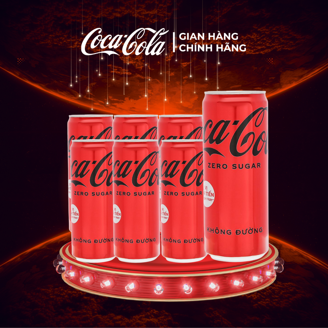 [SIÊU SALE ] Thùng/Lốc 24 Lon Nước Ngọt Giải Khát Không Đường Coca-Cola Zero 320ml/Lon Sale 8.8 Coca-Cola Chính Hãng_LD