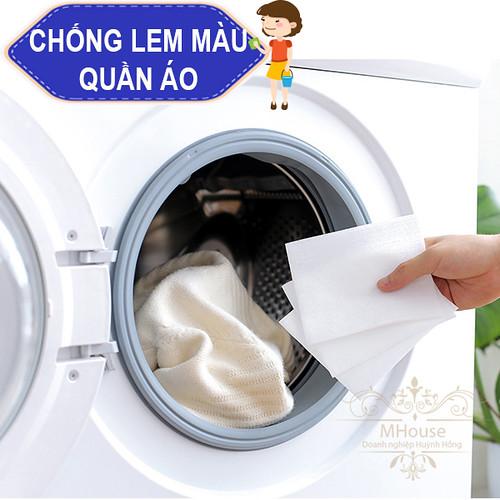 Hộp giấy giặt hút màu nhuộm chống lem loang màu quần áotúi lưới giặt quần áo phao lọc cặn bẩn máy giặt bóng giặt là túi lưới lọc rác