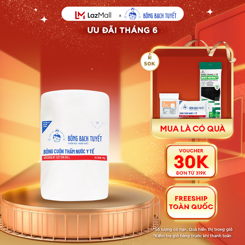 Bông y tế bạch tuyết 1kg - m