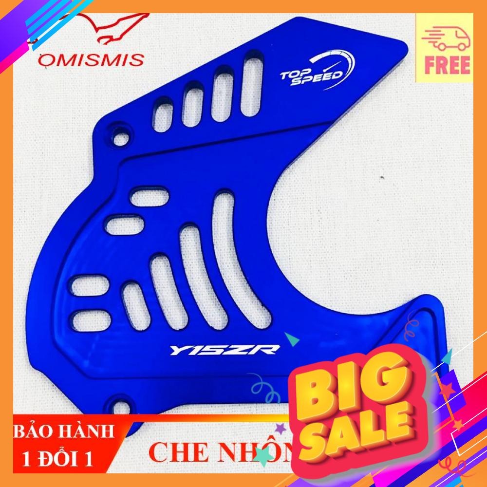 Che nhông, ốp mang cá nhôm cnc mẫu mới trang trí exciter màu xanh