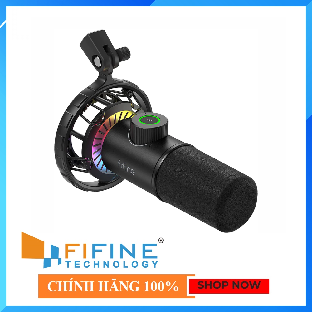 Fifine k658 - mic thu âm đổi màu rgb | cổng usb | dành cho máy tính - hàng chính hãng