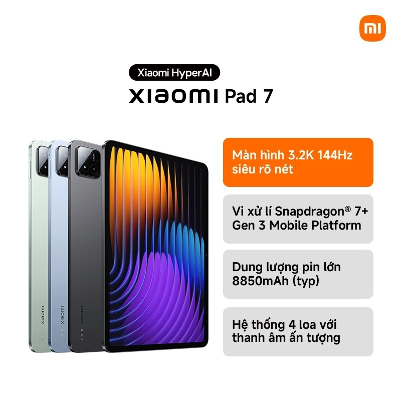 Xiaomi Pad 7 Tablet (8+128) | 3.2K 144Hz Screen Is Super Clear | Genuine Company | 18 Month Warranty Giá 8,490,000 Đồng*Miễn phí vận chuyển
