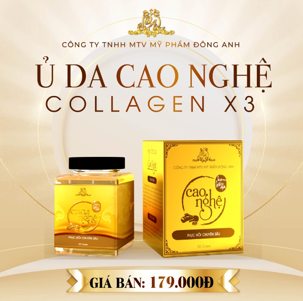 Cao nghệ Collagen X3 ủ phục hồi da chuyên sâu Mỹ phẩm Đông Anh chính hãng 50g