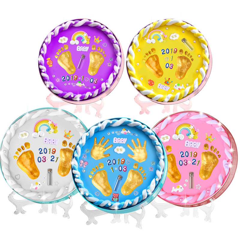 Hộp in dấu vân tay, vân chân cho bé - Hộp dụng cụ tạo hình và lưu niệm - Khay in dấu vân tay chân cho bé yêu làm kỷ niệm khi lớn khôn, thể hiện tình yêu thương của bố mẹ - Bộ đất nặn in dấu tay chân cho trẻ em độc đáo mới lạ