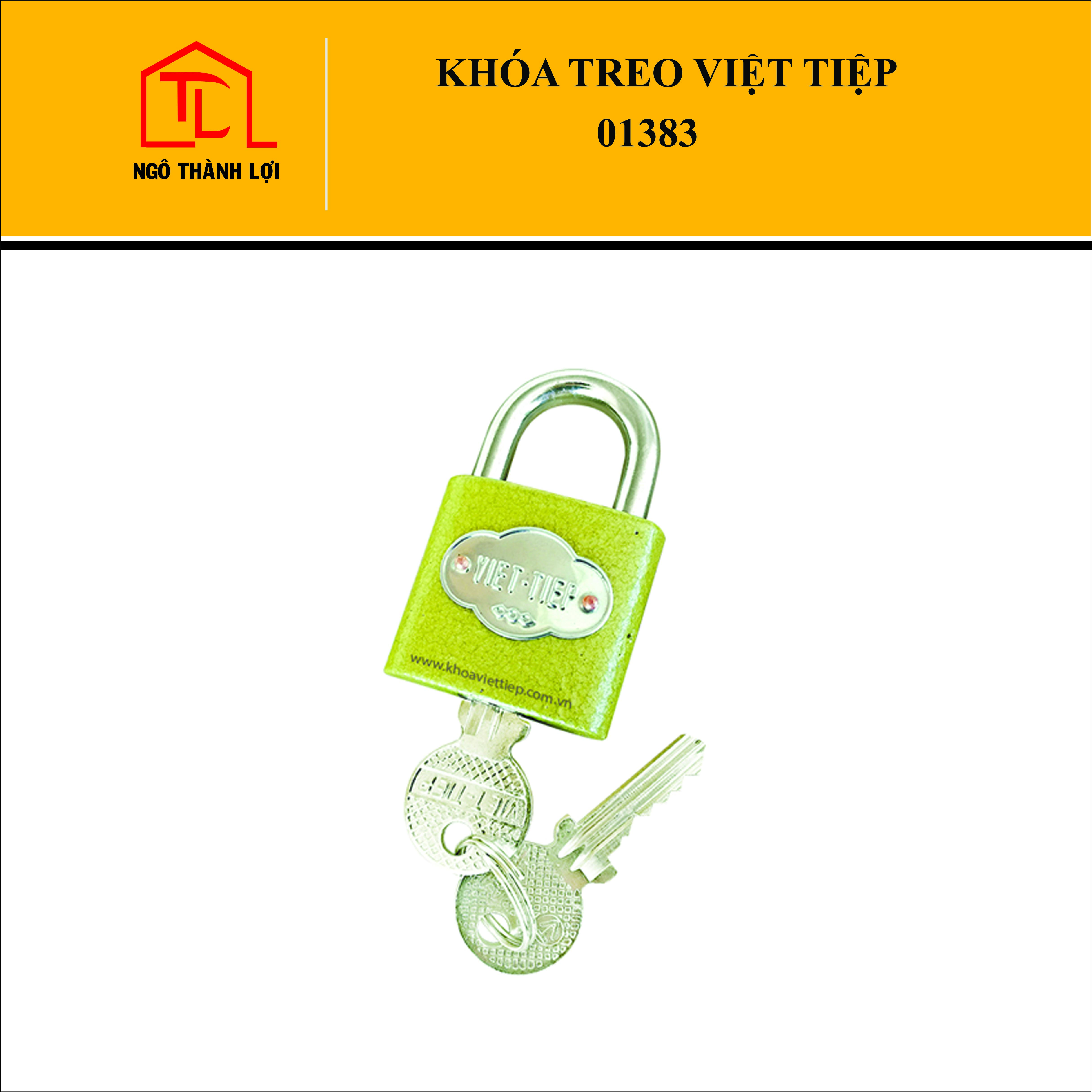 Ổ khóa treo việt tiệp gang bấm 01383 sơn vân búa - khoá không cần chìa
