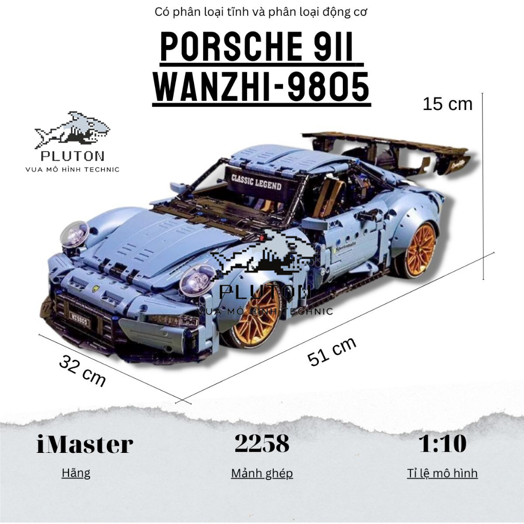 Mô hình lắp ráp siêu xe technic Porsche 911 Wanzhi SKU 9805