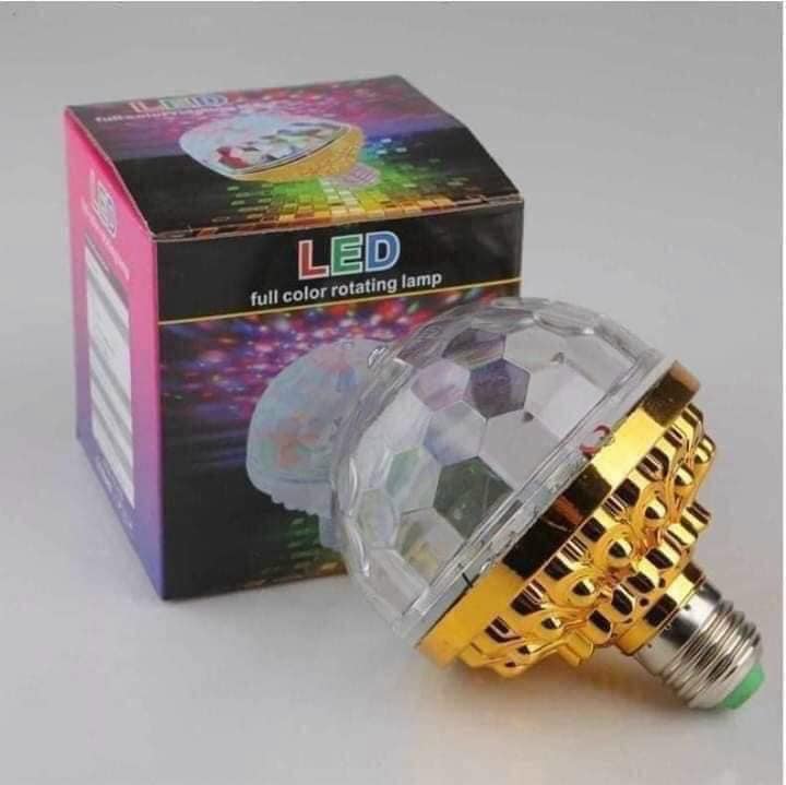 Đèn led xoay 7 màu vũ trường nháy chớp theo nhạc bay phòng sân khấu hiệu ứng 360 độ kèm đui cắm