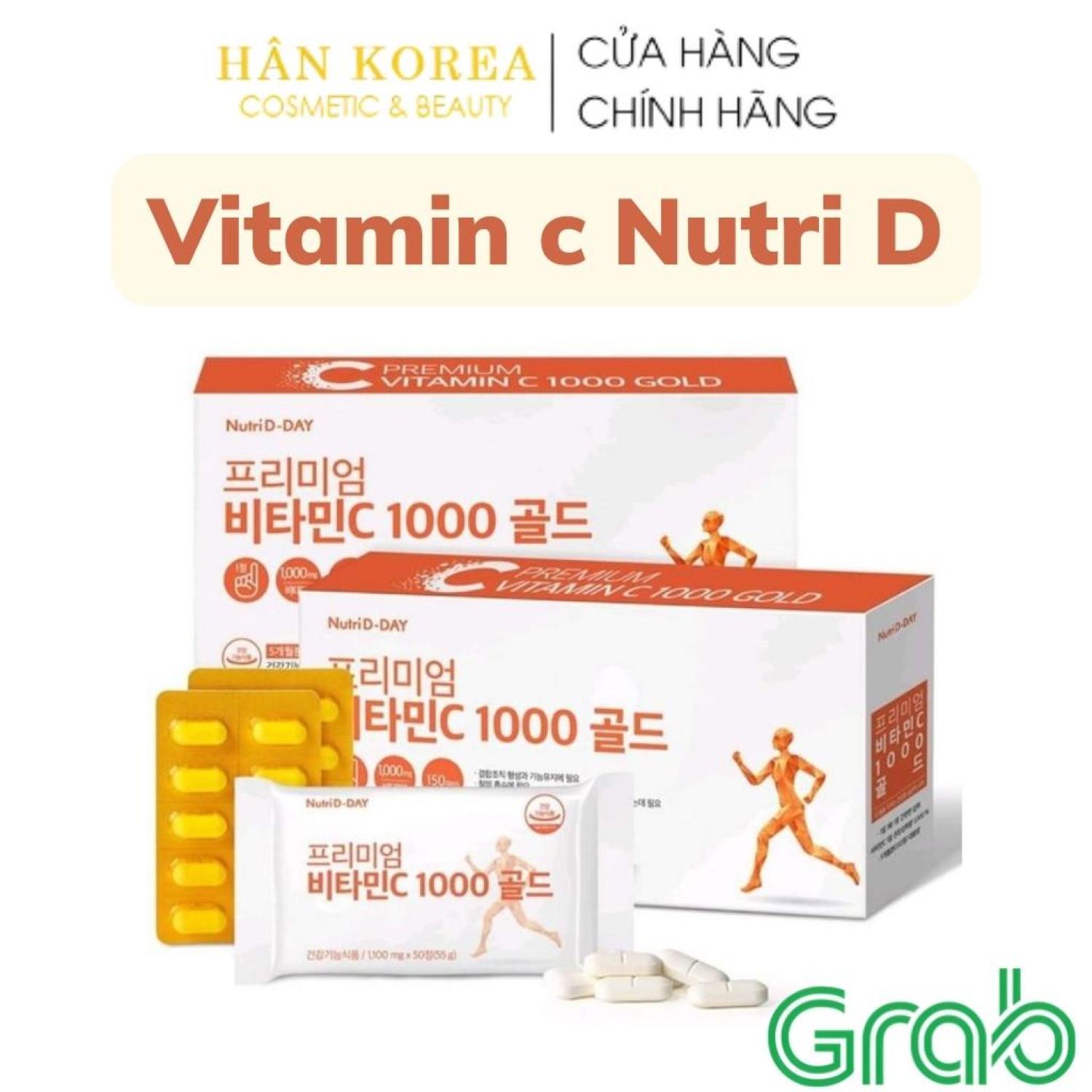 Vitamin c 1000mg uống đẹp da 150 viên nutri d day hân korea