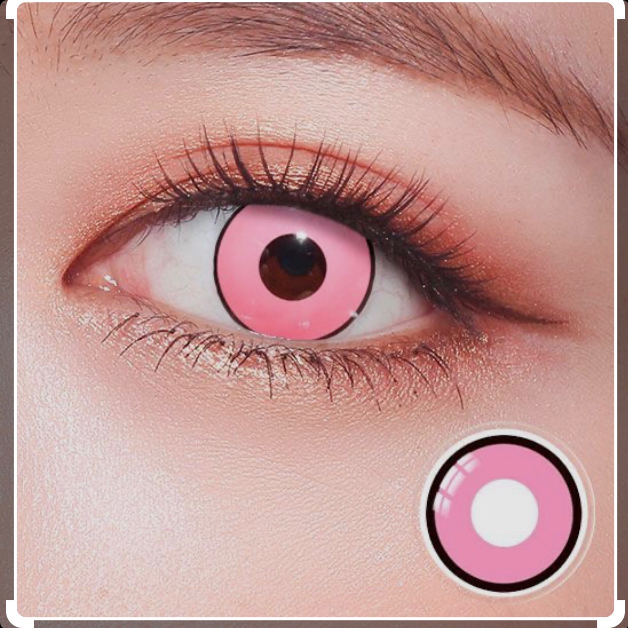Lens Hồng - 2 cái contact lens màu Hồng - 1 cặp kính áp tròng màu Hồng