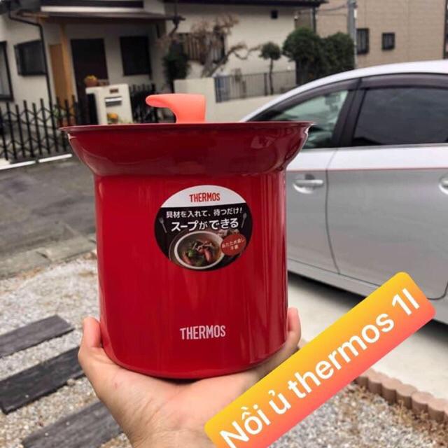 Nồi ủ Thermos 1L Nhật màu đỏ - lovemomlovebaby