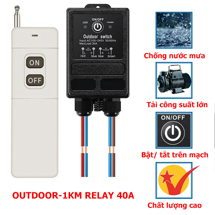 Công tắc điều khiển từ xa 1000m /30a /220, bộ điều khiển từ xa