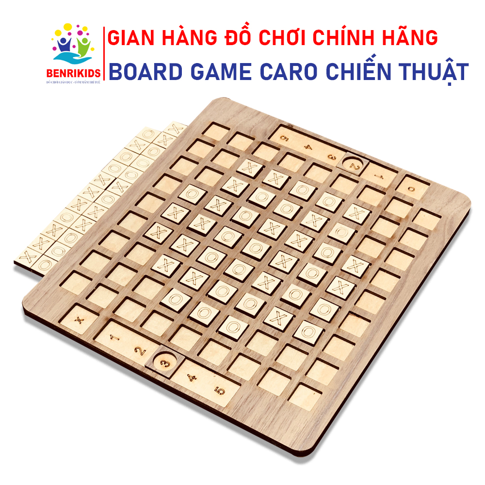 Đồ Chơi Đọ IQ Giúp Trẻ Phát Triển Tư Duy Thông Minh, Bộ Cờ Caro Bằng Gỗ Phiên Bản Mới 64 Quân Cờ Được Sản Xuất Tại Xưởng Benrikids, Đồ Chơi Cờ Board Game, Đồ Chơi An Toàn Trẻ Em