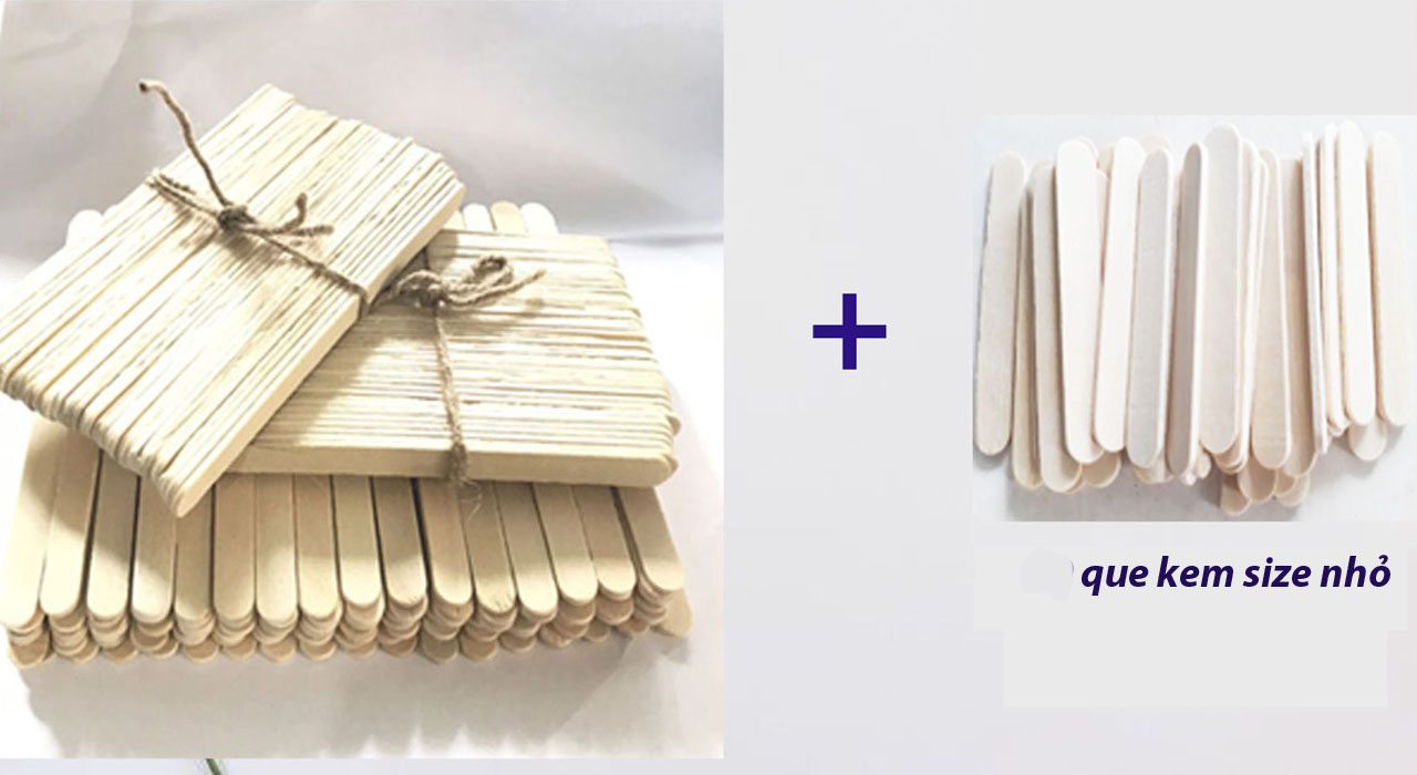 Tặng 70 cây que dài 6cm rộng 1cm khi mua 500 gr que kem dài 115cm
