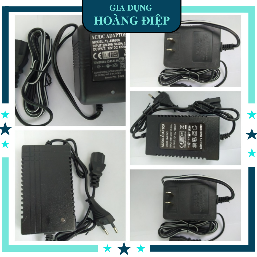 Sạc 3 chân bình acquy xe máy 12v bình bơm điện phun tưới cây có đèn báo sạc đầy bình