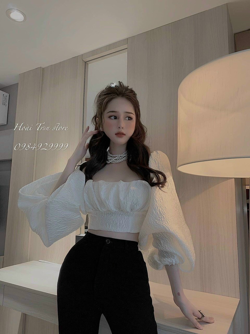 áo tay phồng cột nơ sau lưng chuẩn mẩu ảnh m9876543234567