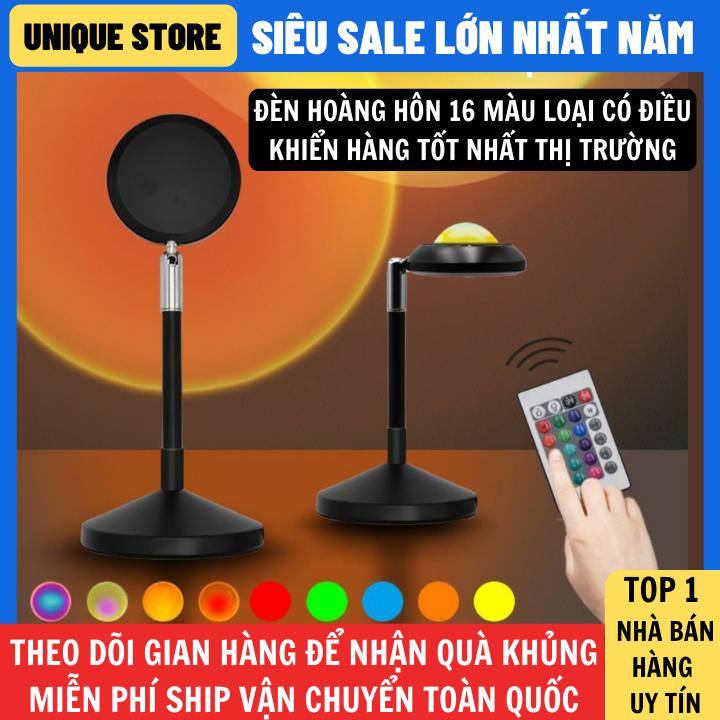 Đèn led trang trí đèn hoàng hôn 16 màu siêu đẹp loại có Điều Khiển,đèn led trang trí phòng ngủ, đèn chụp ảnh, đèn led 7 màu, Đèn led tiktok, đèn ngủ, đèn hoang hôn