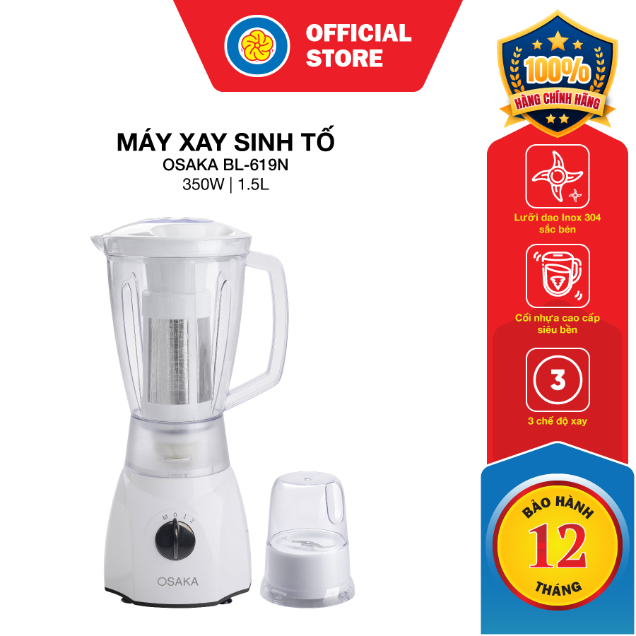 Máy xay sinh tố Osaka BL-619N Làm sữa đậu nành chỉ trong ít phút - Hàng Chính Hãng