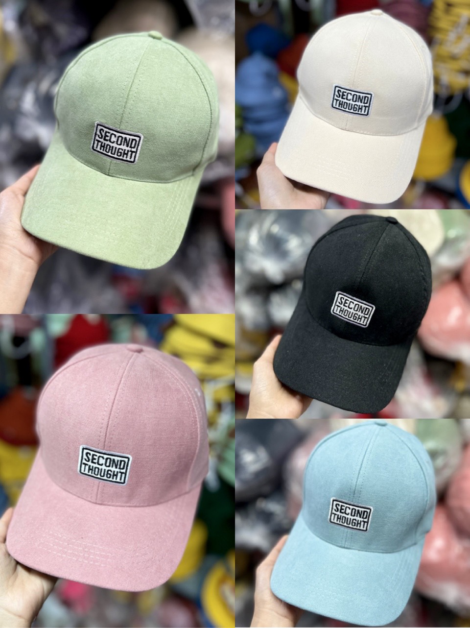 Mũ lưỡi trai nhung - Nón kết thêu chữ SECOND THOUGHT phong cách Ulzzang form unisex nam nữ