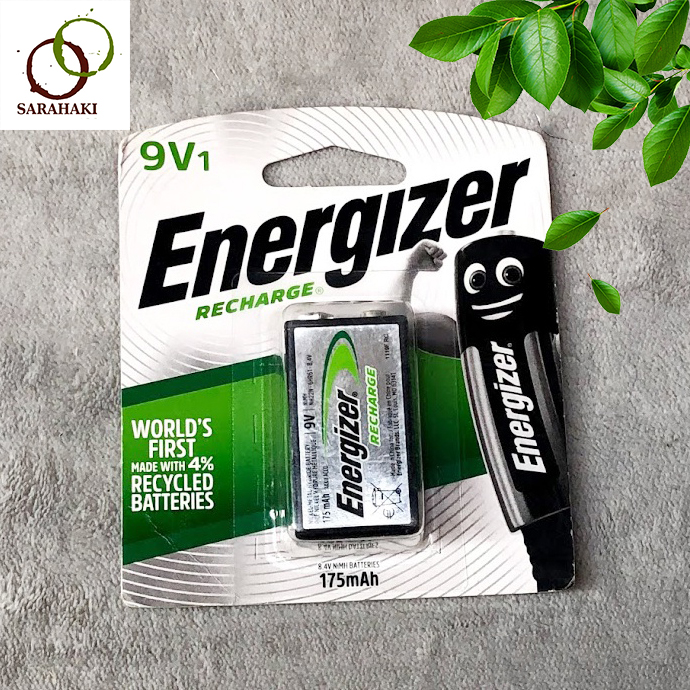 1 vỉ Pin sạc 9V, pin vuông Energizer 175mAh chính hãng