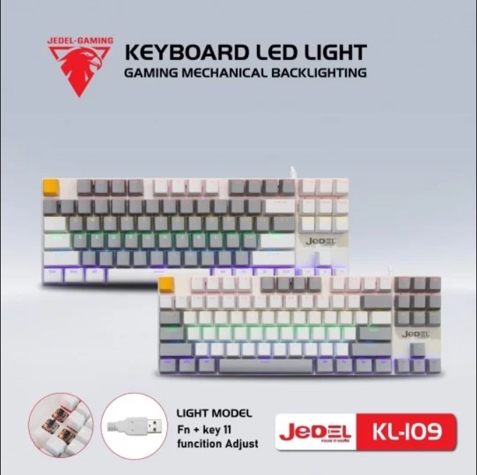 Bàn phím cơ, bàn phím gaming,bàn phím live tream,Bàn phím cơ mini có dây,Bàn Phím Cơ Mini Jedel KL-109 Led nhiều màu ,08 chế độ sử dụng vô cùng tiện lợi.