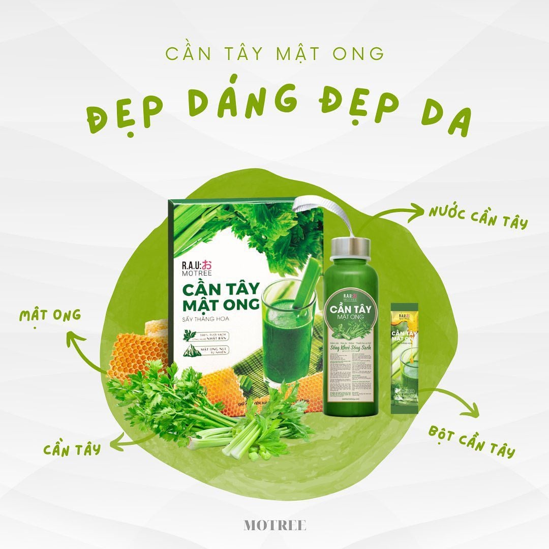 [ MAGIAM100K ] 2 Hộp Bột Cần Tây Mật Ong Motree Mẫu Mới Giúp Giảm Cân, Hết Mụn, Sáng Da, Đẹp Dáng, Đào Thải Mỡ Thừa, Thanh Lọc Cơ Thể