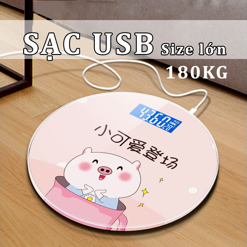 [ Bảo Hành ] Cân Điện Tử Cân Sức Khỏe Gia Đình Hình Tròn Chuân Xác Tải Trọng 180kg Hình Tròn Mặt Kính Cường Lực