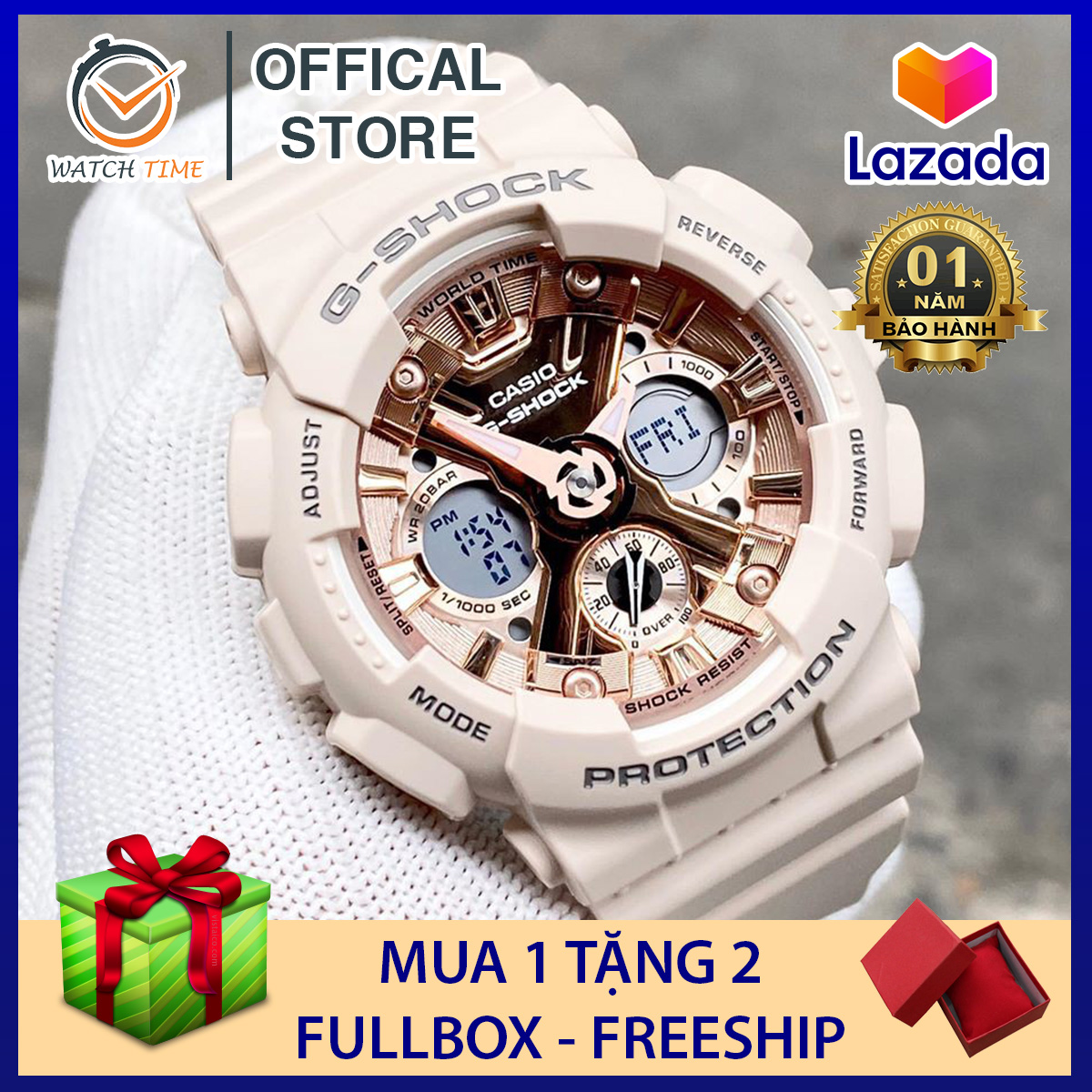 Đồng hồ Casio G-Shock Nữ GMA-S120 Hồng - Thiết kế với size bé cho những bạn có cổ tay nhỏ - Bảo hành dài hạn