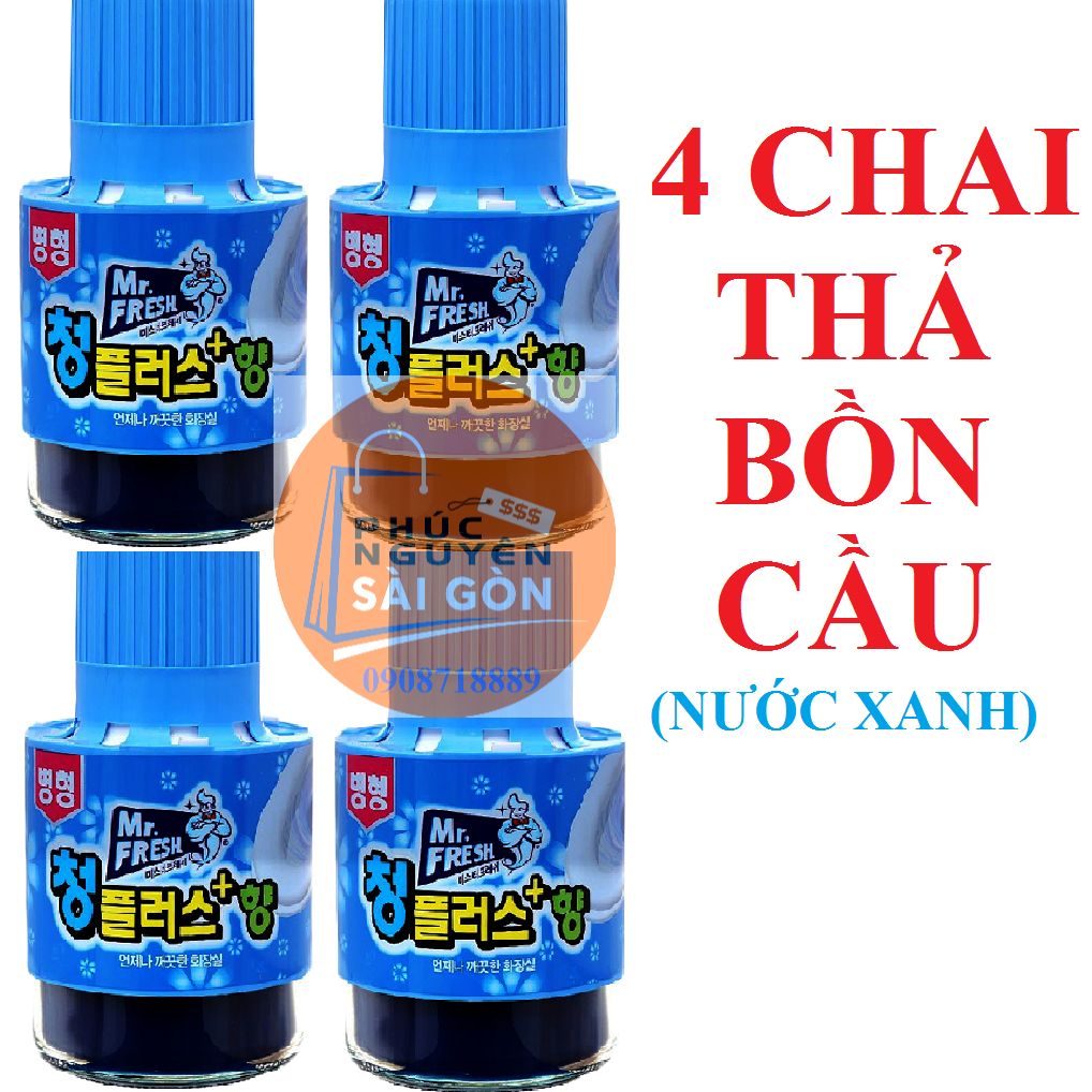 Bộ 4 chai thả bồn cầu tự động làm sạch diệt khuẩn và làm thơm toilet Mr.Fresh PNS353
