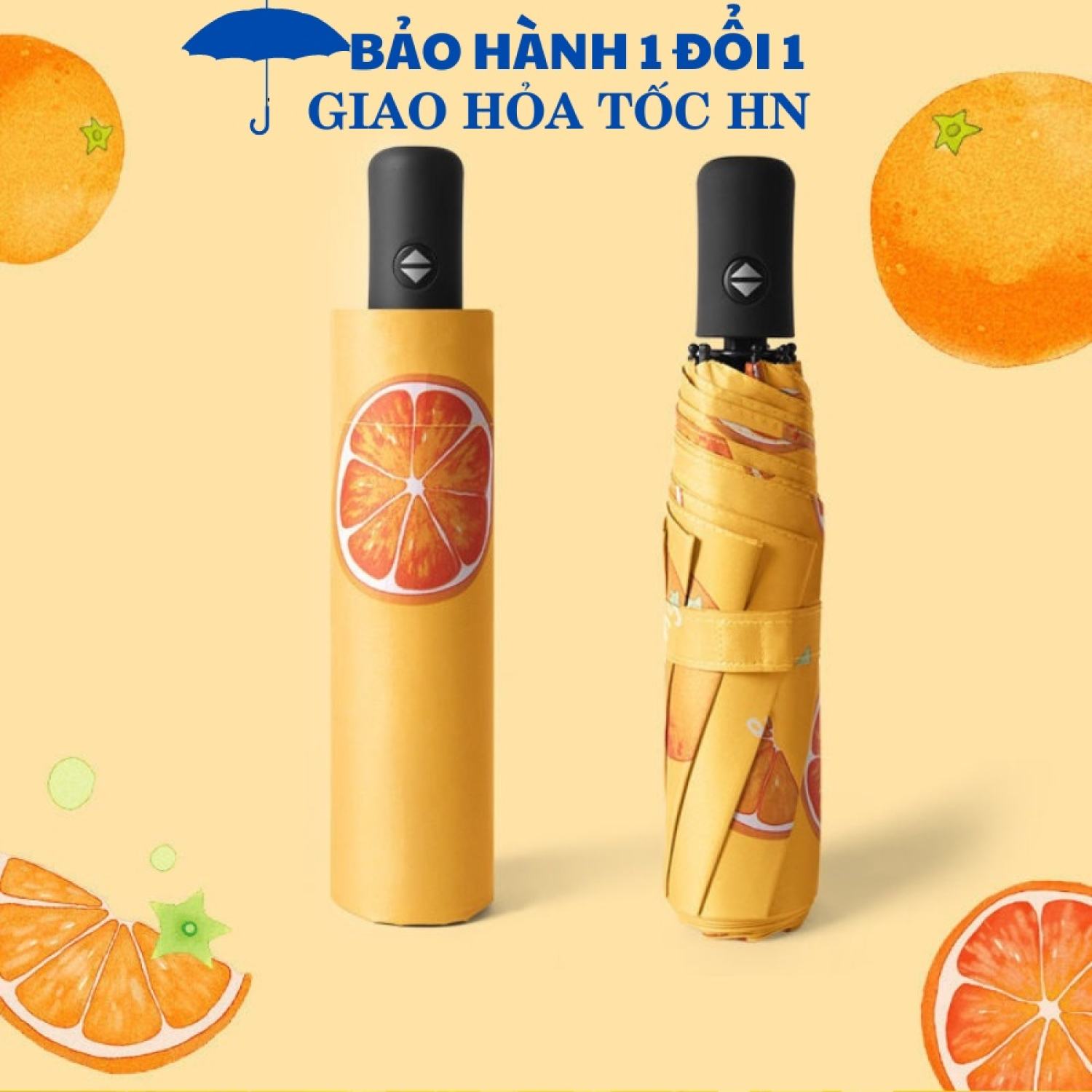 Ô che mưa dù chống nắng TỰ ĐỘNG gấp gọn cầm tay, Ô chống tia UV hồng ngoại hình dễ thương- JANNA
