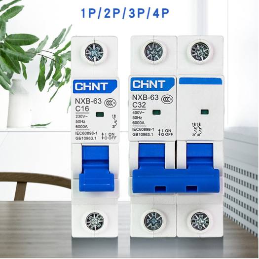 Aptomat ac 220v chint nxb 1p 2p mcb chống quá tải át 220v