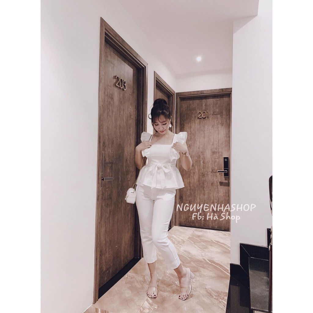 Sét bộ sát lách cánh tiên cổ vuông cột dây eo DUTIEC39