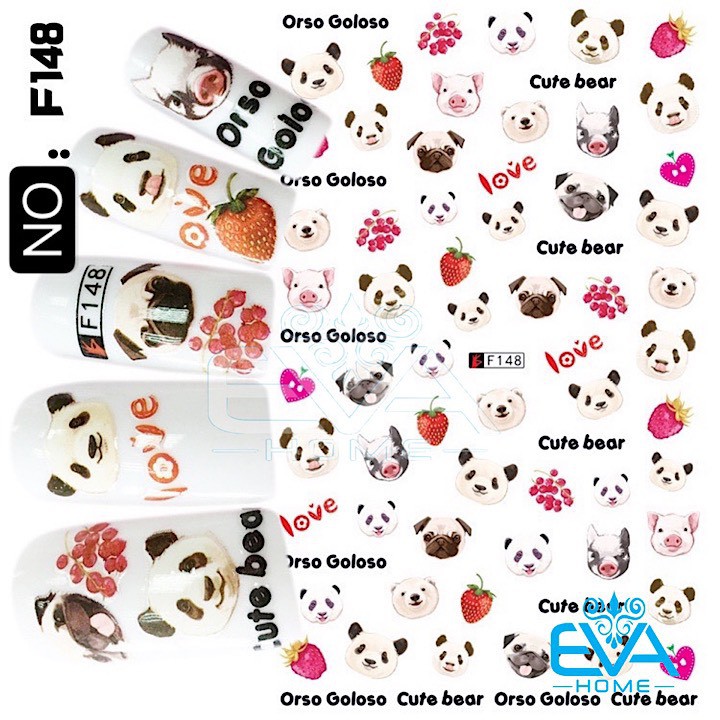 Miếng Dán Móng Tay 3D Nail Sticker Tráng Trí Hoạt Hình F148