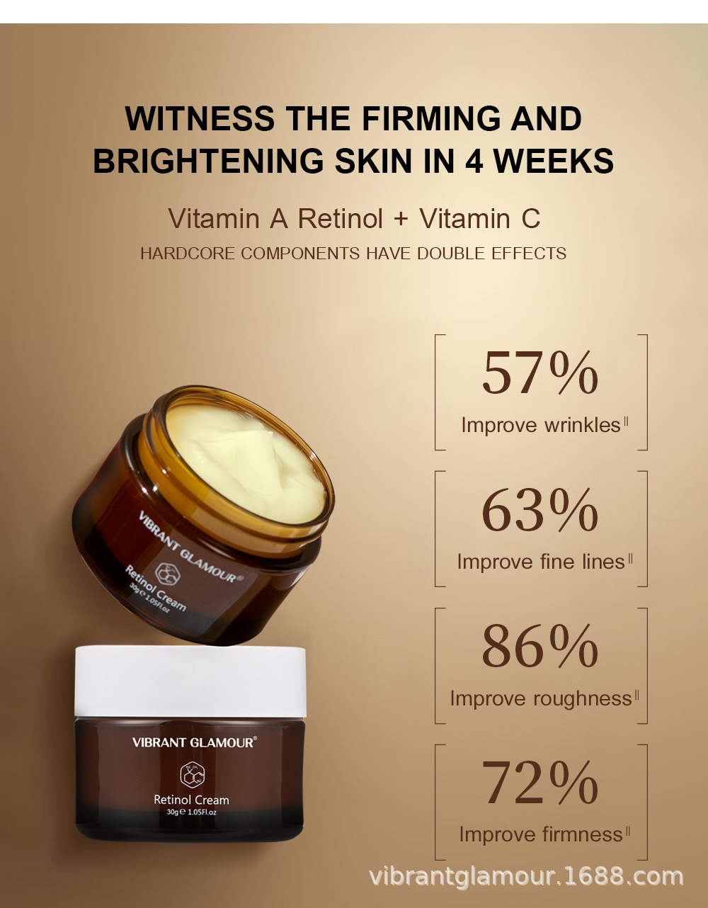 [hcm]vibrant glamour kem retinol dưỡng ẩm cấp nước chống lão hóa loại bỏ nếp nhăn moisturizing anti-aging wrinkle 8