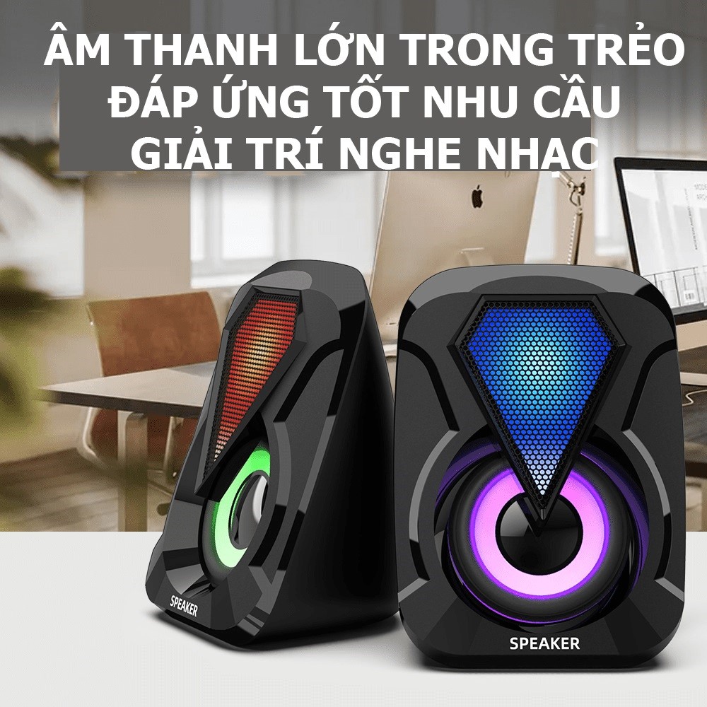 Loa vi tính cắm nguồn usb có led siêu đẹp E-1053/ YST-1046 âm thanh siêu trầm
