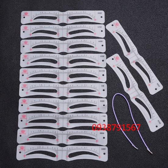[HCM]set 12 khuôn kẻ mày - khuôn mày nhựa dẻo mềm dễ sử dụng