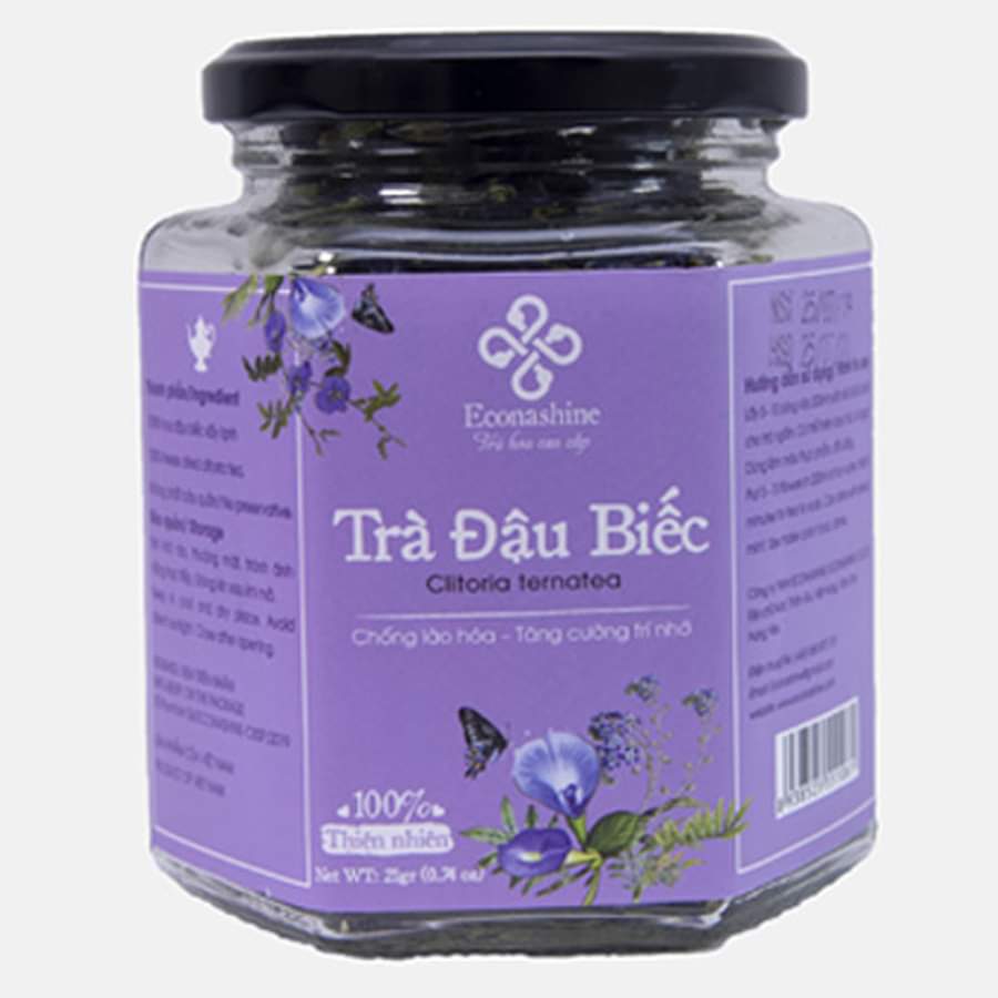 Trà hoa đậu biếc sấy lạnh lọ thủy tinh cao cấp